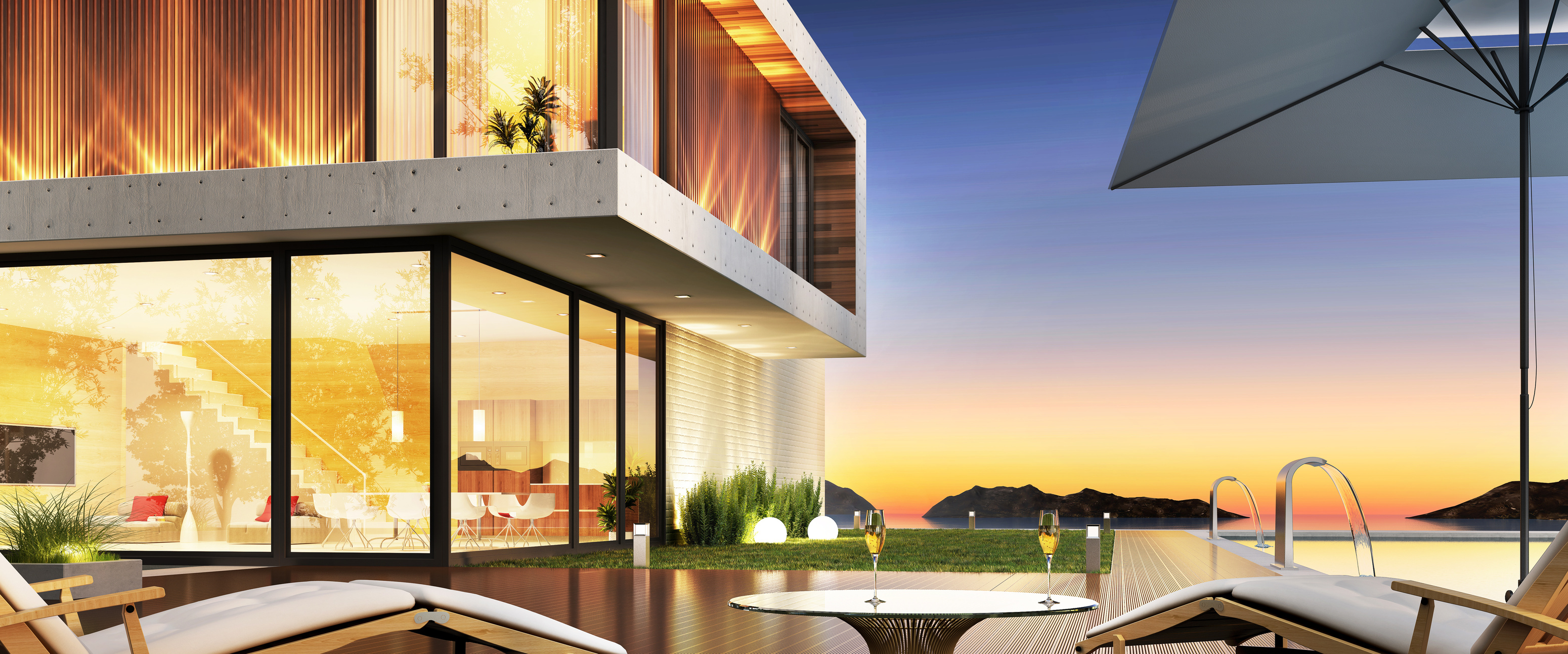 Luxury house with terrace